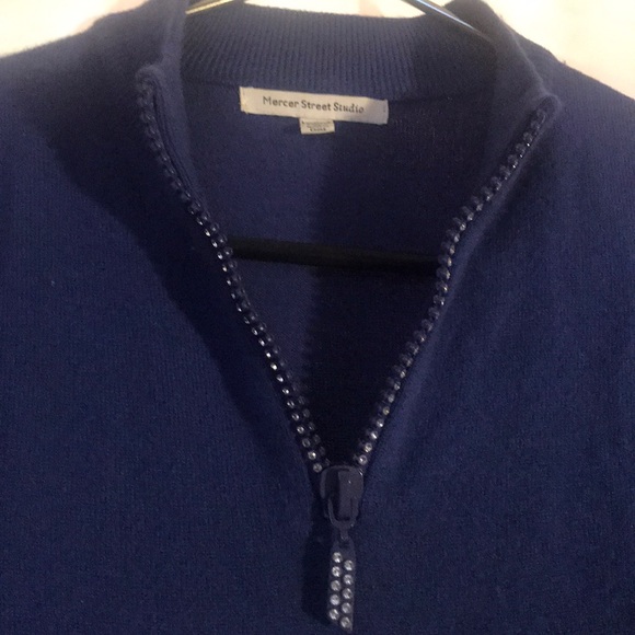 Festive Purple Sweater Dazzled w/Rhinestone Zipper - Picture 3 of 7